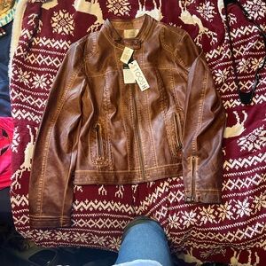 Stoosh Tan Leather Jacket